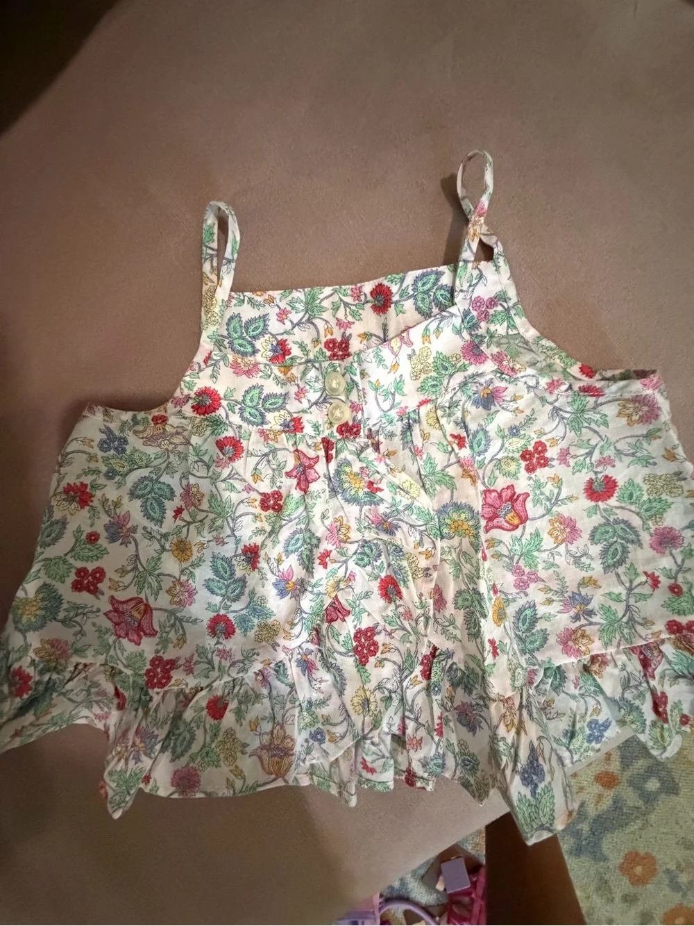 Ralph Lauren Girls Floral Ruffle Two-Piece Set